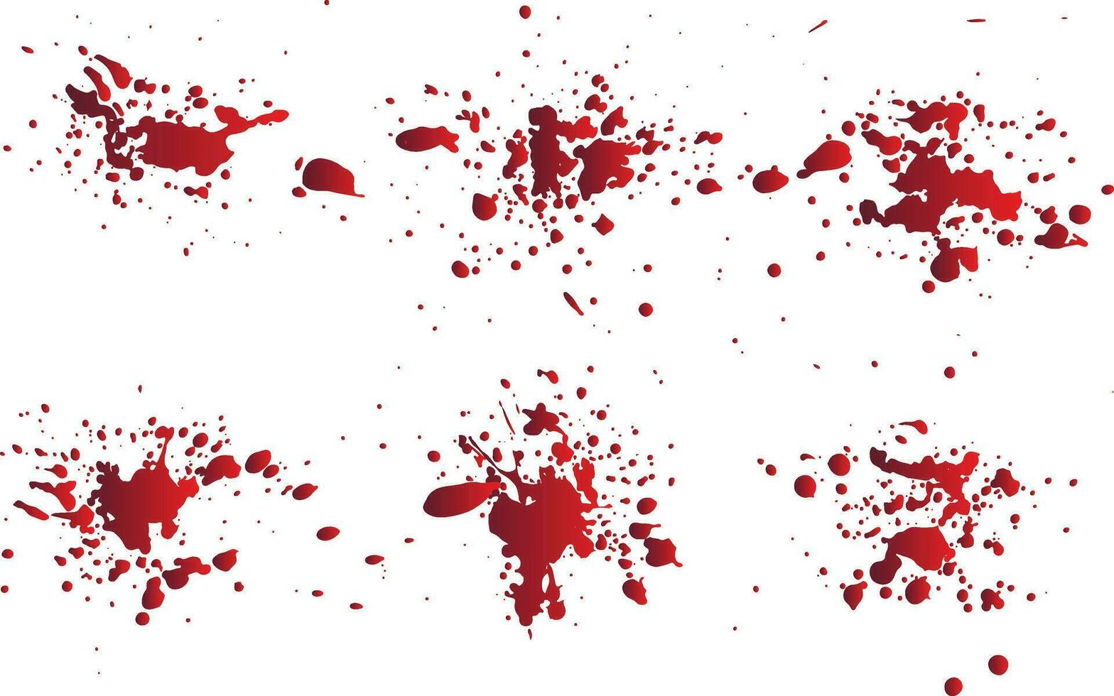 Set of red blood or paint splatter background vector