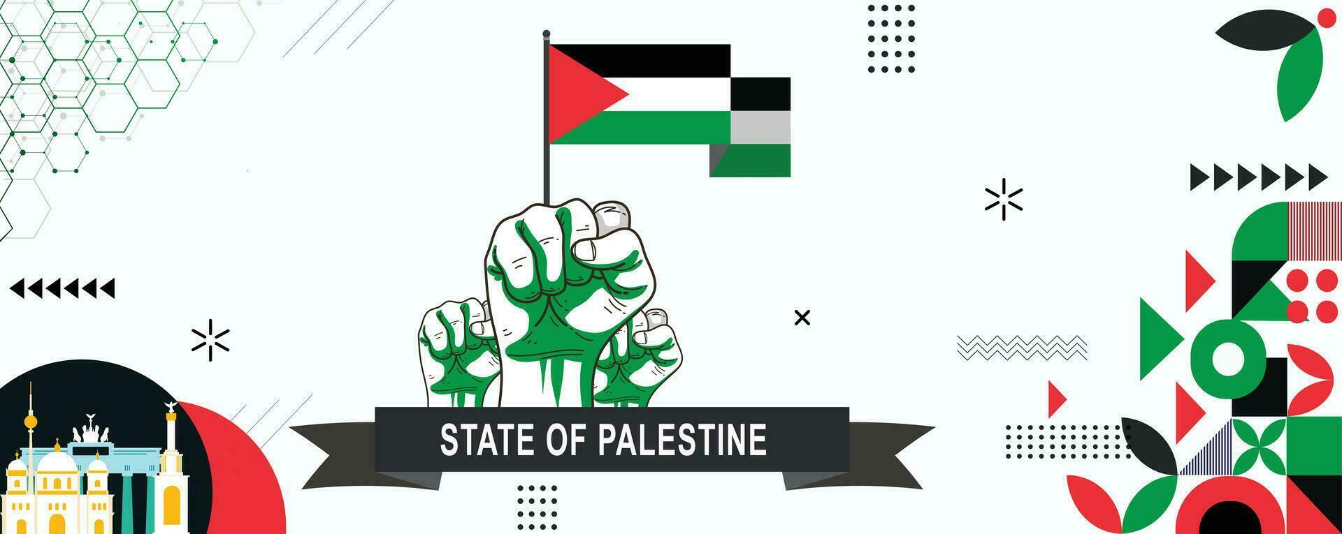 estado de Palestina bandera nacional día bandera diseño ilustración vector