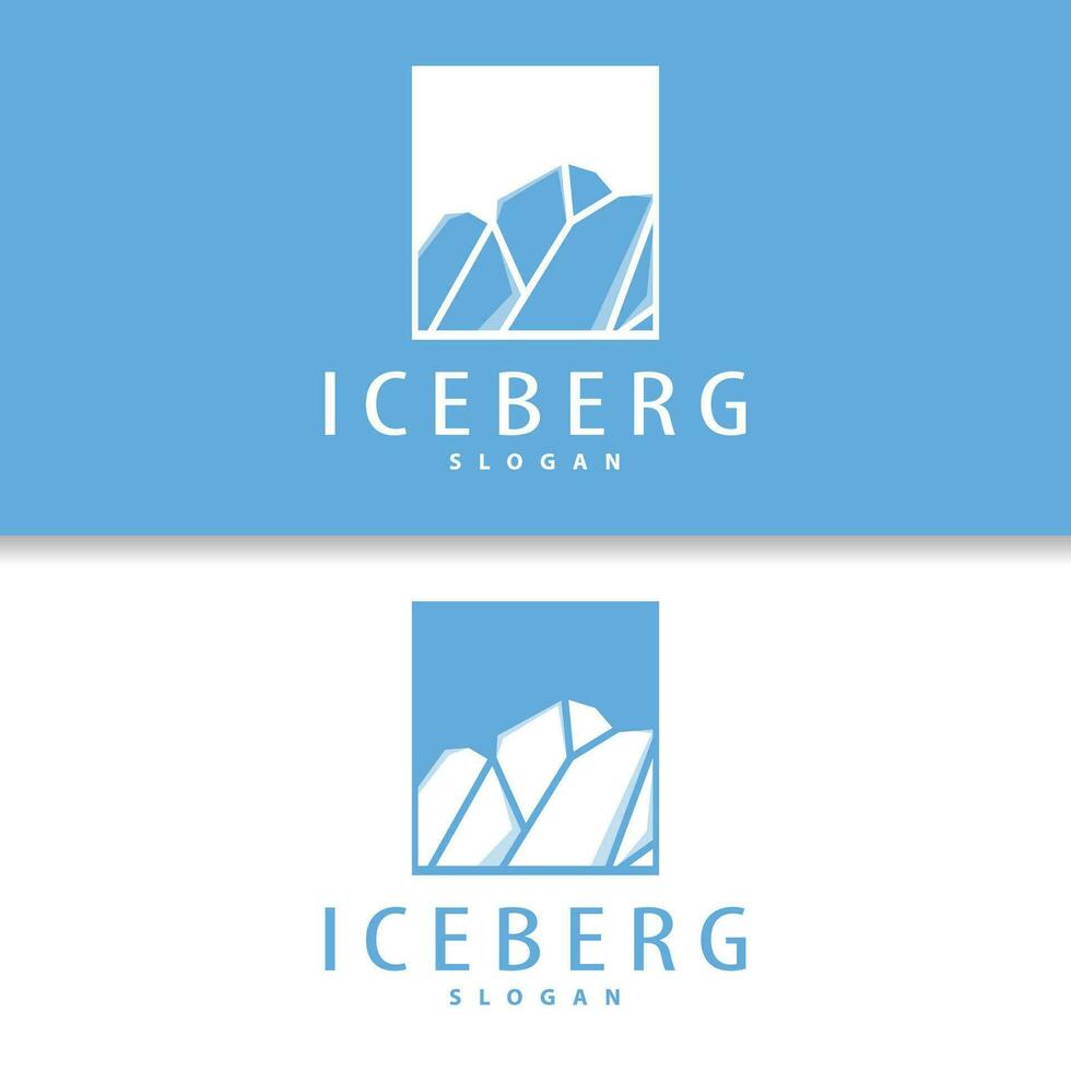 Antarctic Cold Mountain Iceberg Logo Design, Simple Vector Template Symbol Illustration