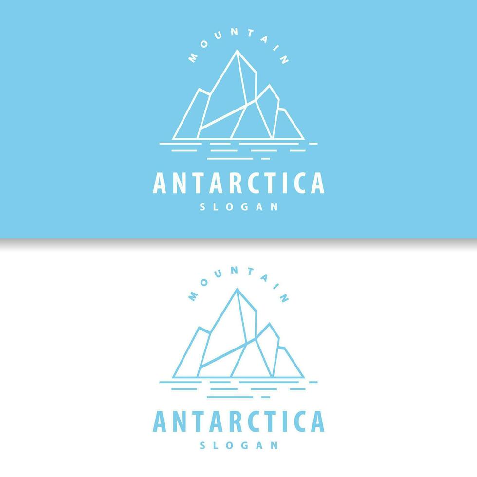 Antarctic Cold Mountain Iceberg Logo Design, Simple Vector Template Symbol Illustration