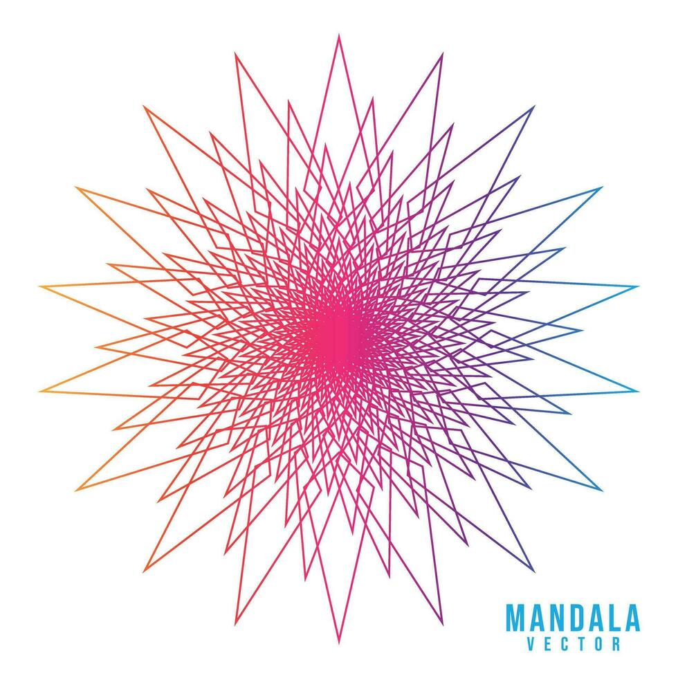 vistoso degradado sencillo único mandala diseño en blanco antecedentes vector