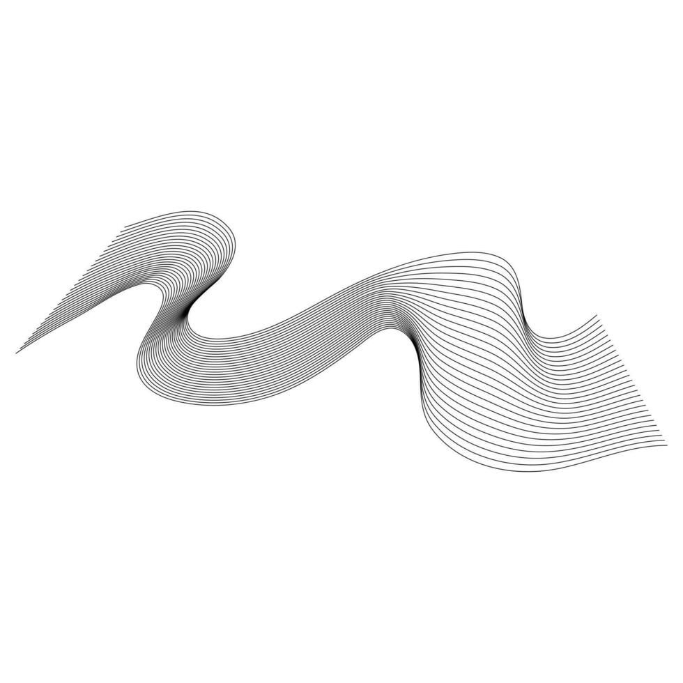 Abstract form of smoke flowing matter. Vector elements on a black background