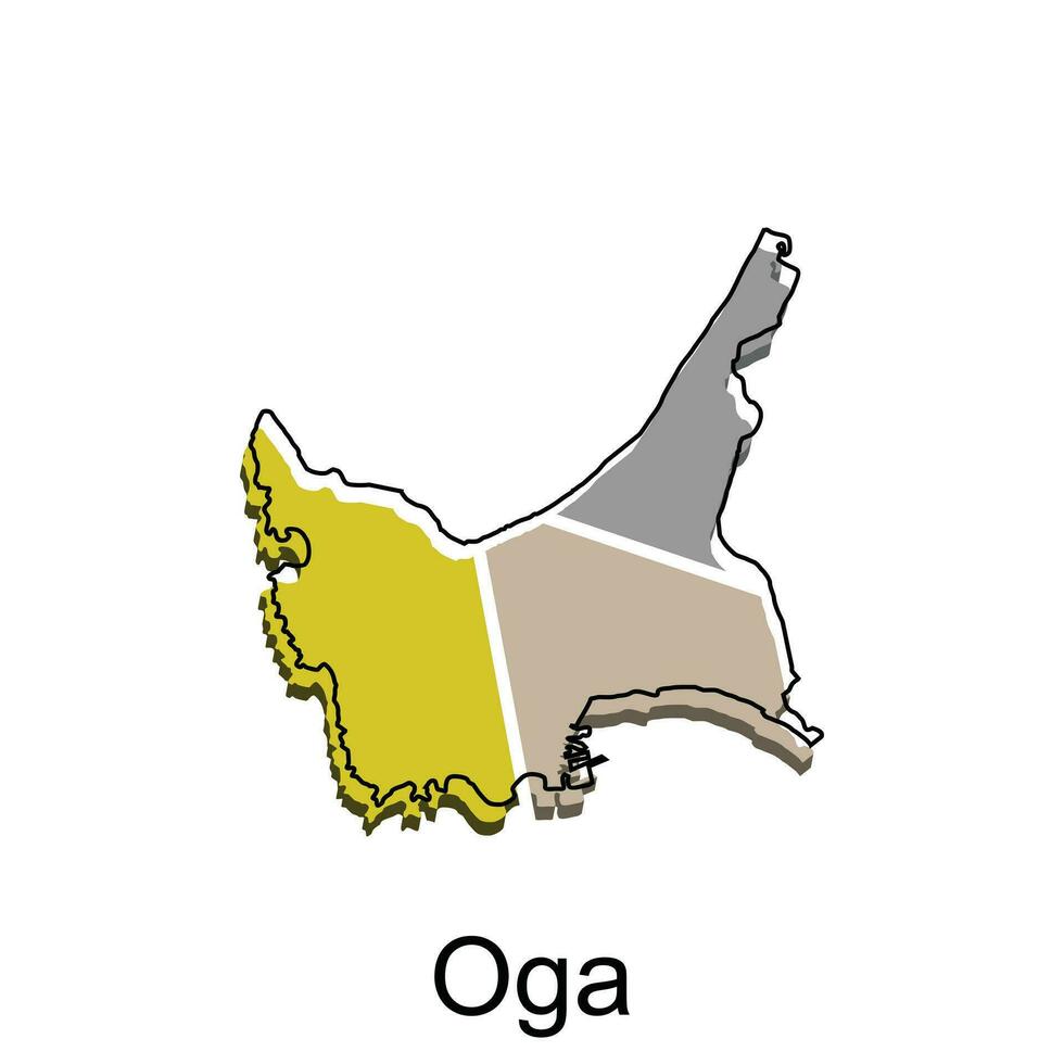 mapa ciudad de Oga diseño, alto detallado vector mapa - Japón vector diseño modelo