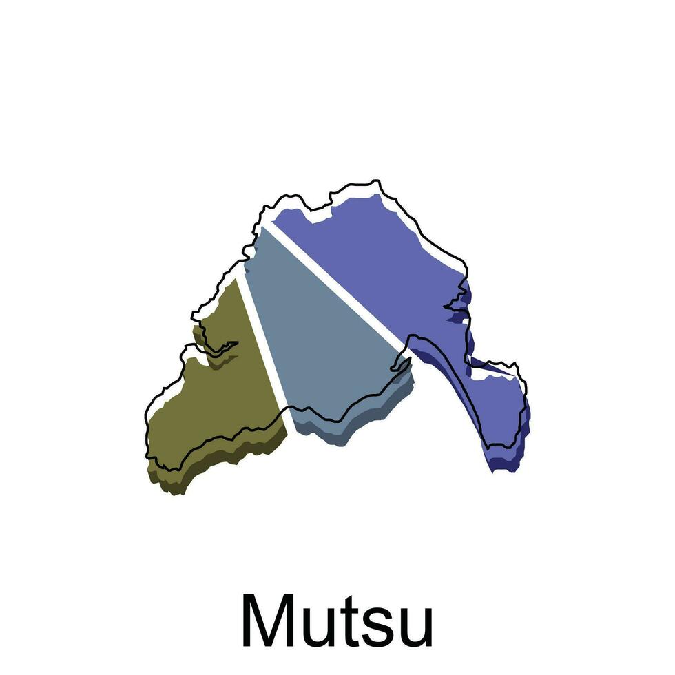 Map City of Mutsu design, High detailed vector map - Japan Vector Design Template