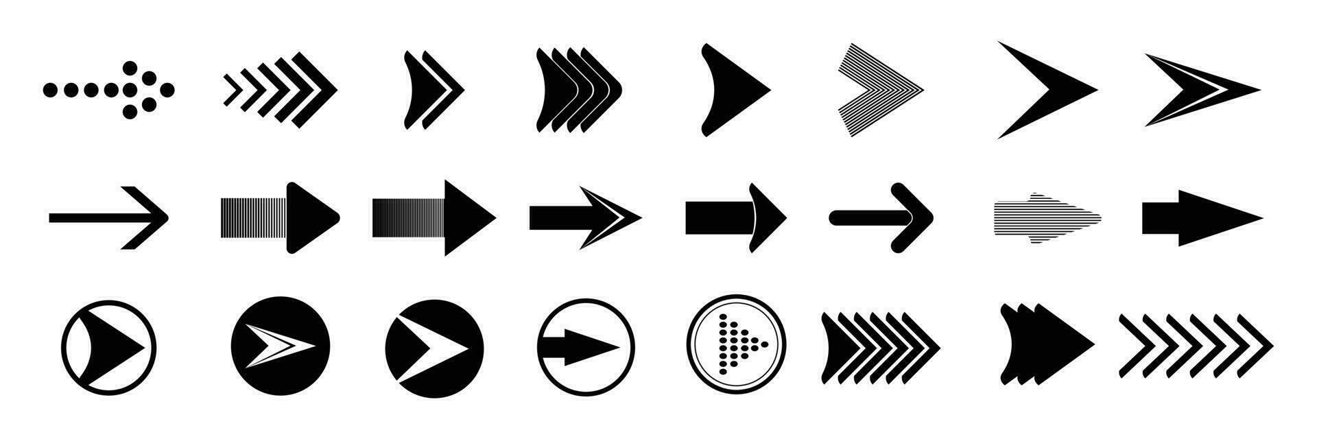 Arrows set. Arrow icon collection. Set different arrows or web design. Arrow flat style isolated on white background - stock vector. vector