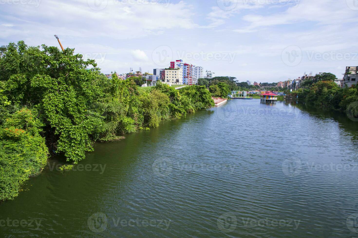 Beautiful Landscape view of Rasel Park Lake in Narayanganj City, Bangladesh photo