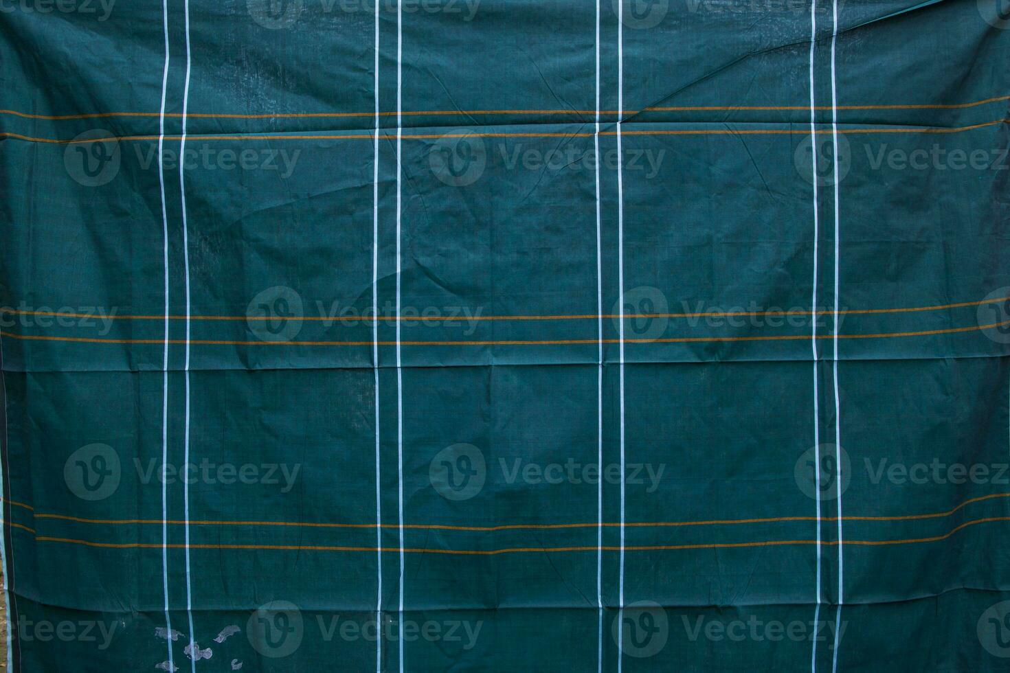 Dark Turquoise Green  Stripe Cotton lungi Fabric with stripe Pattern Abstract Texture Background wallpaper photo