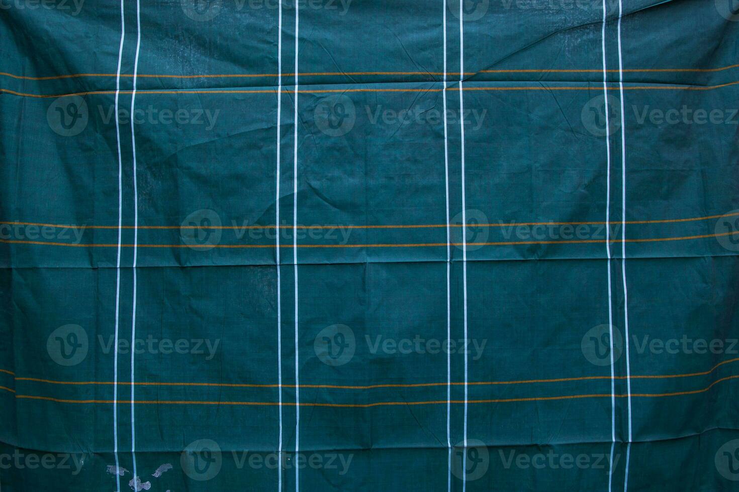 Dark Turquoise Green  Stripe Cotton lungi Fabric with stripe Pattern Abstract Texture Background wallpaper photo