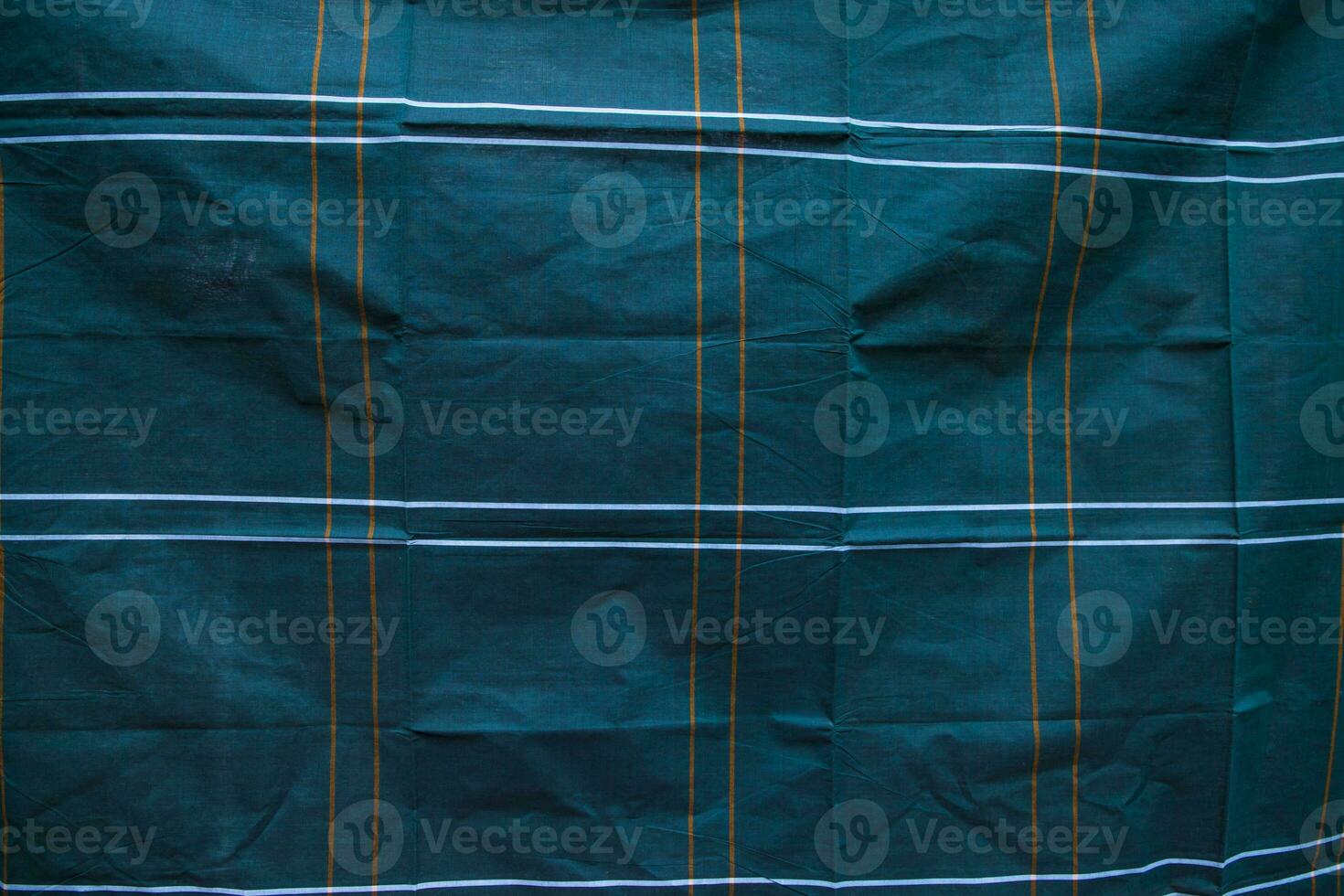 Dark Turquoise Green  Stripe Cotton lungi Fabric with stripe Pattern Abstract Texture Background wallpaper photo
