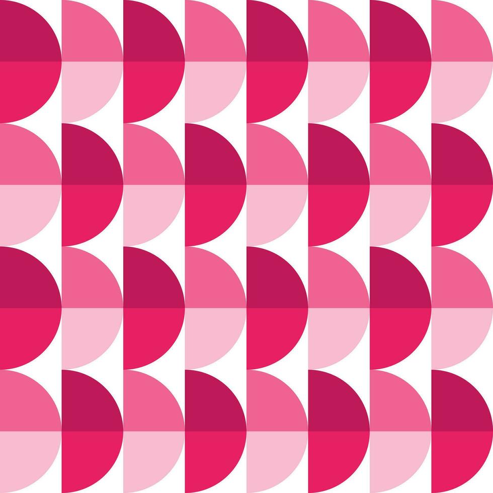Pink gradient half circle pattern. Half circle vector seamless pattern. Decorative element, wrapping paper, wall tiles, floor tiles, bathroom tiles.