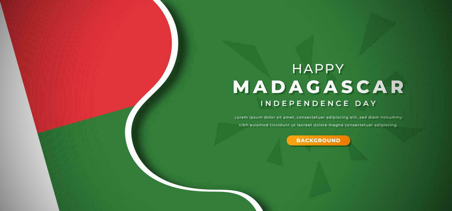 Happy Madagascar Independence Day Design Paper Cut Shapes Background Illustration for Poster, Banner, Advertising, Greeting Card vector