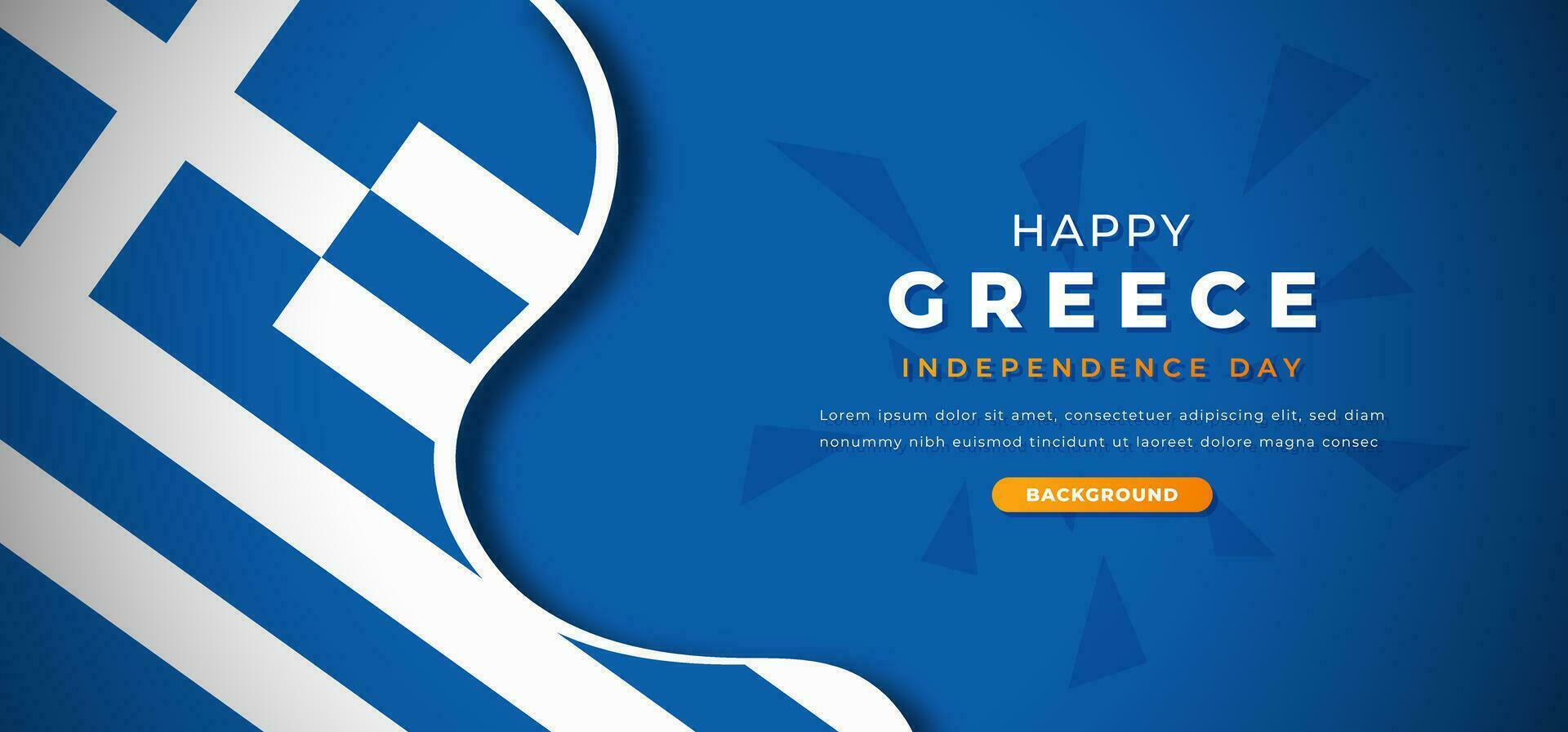 Happy Greece Independence Day Design Paper Cut Shapes Background Illustration for Poster, Banner, Advertising, Greeting Card vector