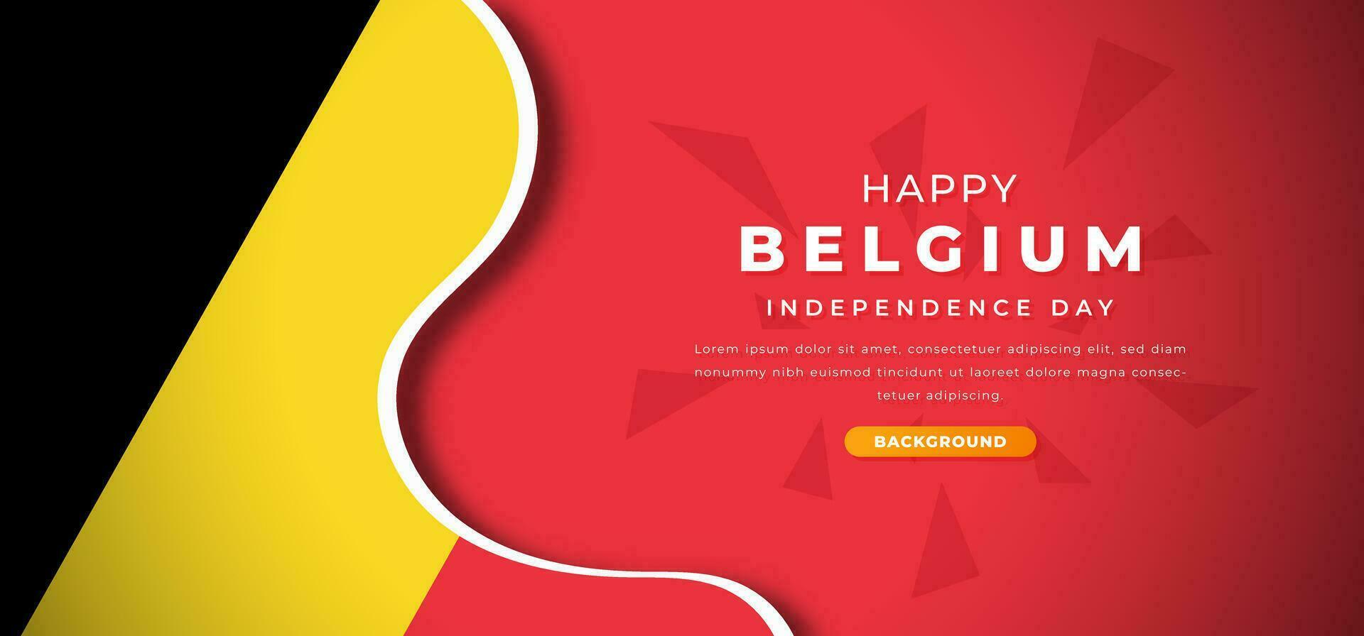 Happy Belgium Independence Day Design Paper Cut Shapes Background Illustration for Poster, Banner, Advertising, Greeting Card vector