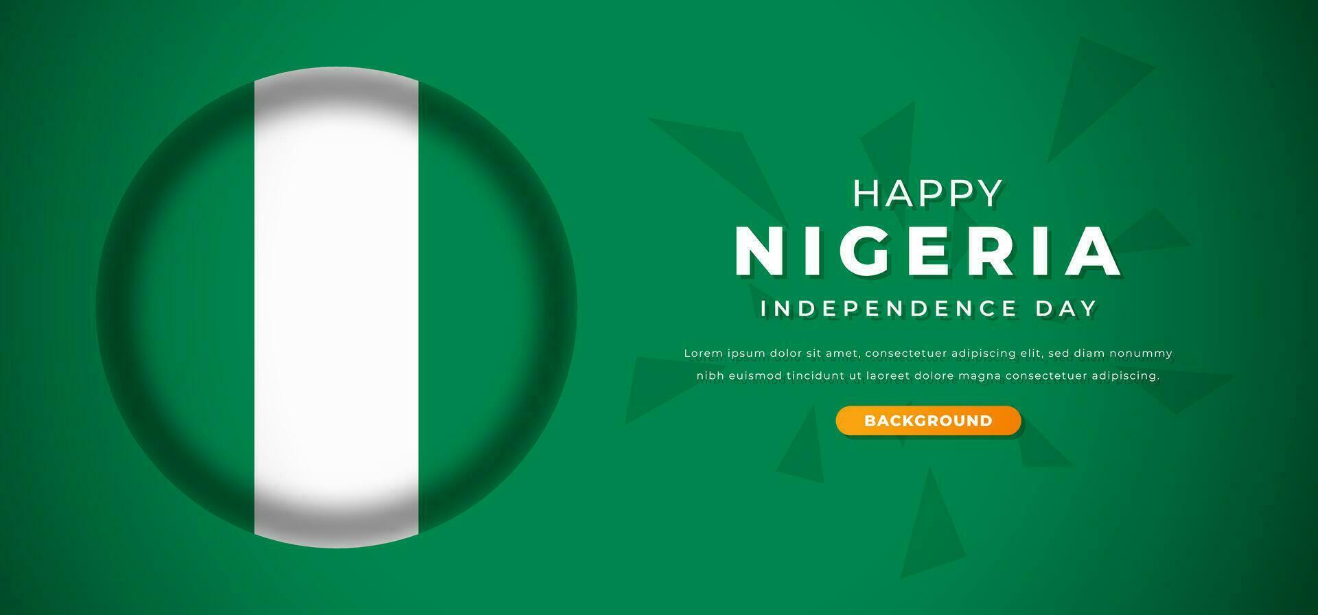 Happy Nigeria Independence Day Design Paper Cut Shapes Background Illustration for Poster, Banner, Advertising, Greeting Card vector