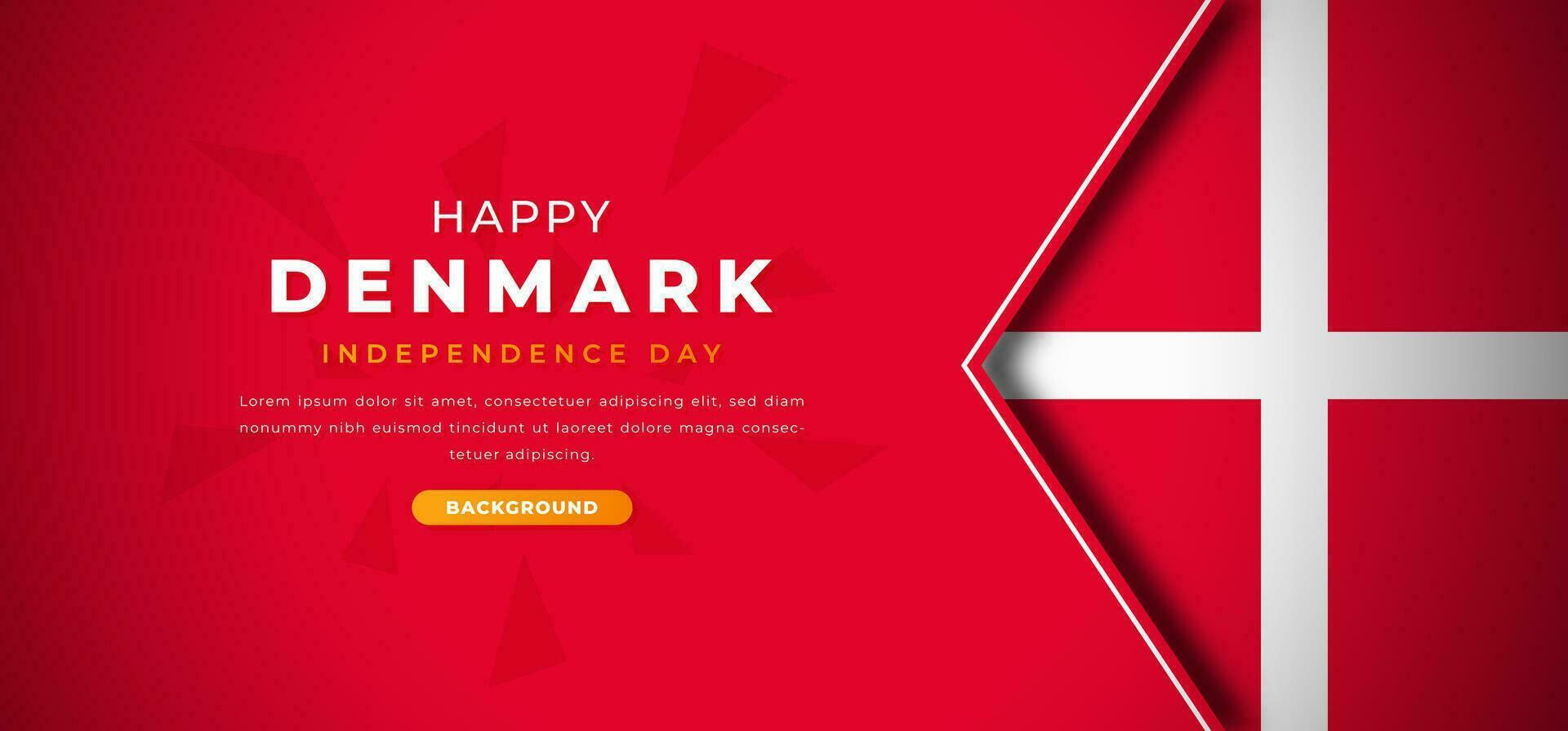 Happy Denmark Independence Day Design Paper Cut Shapes Background Illustration for Poster, Banner, Advertising, Greeting Card vector