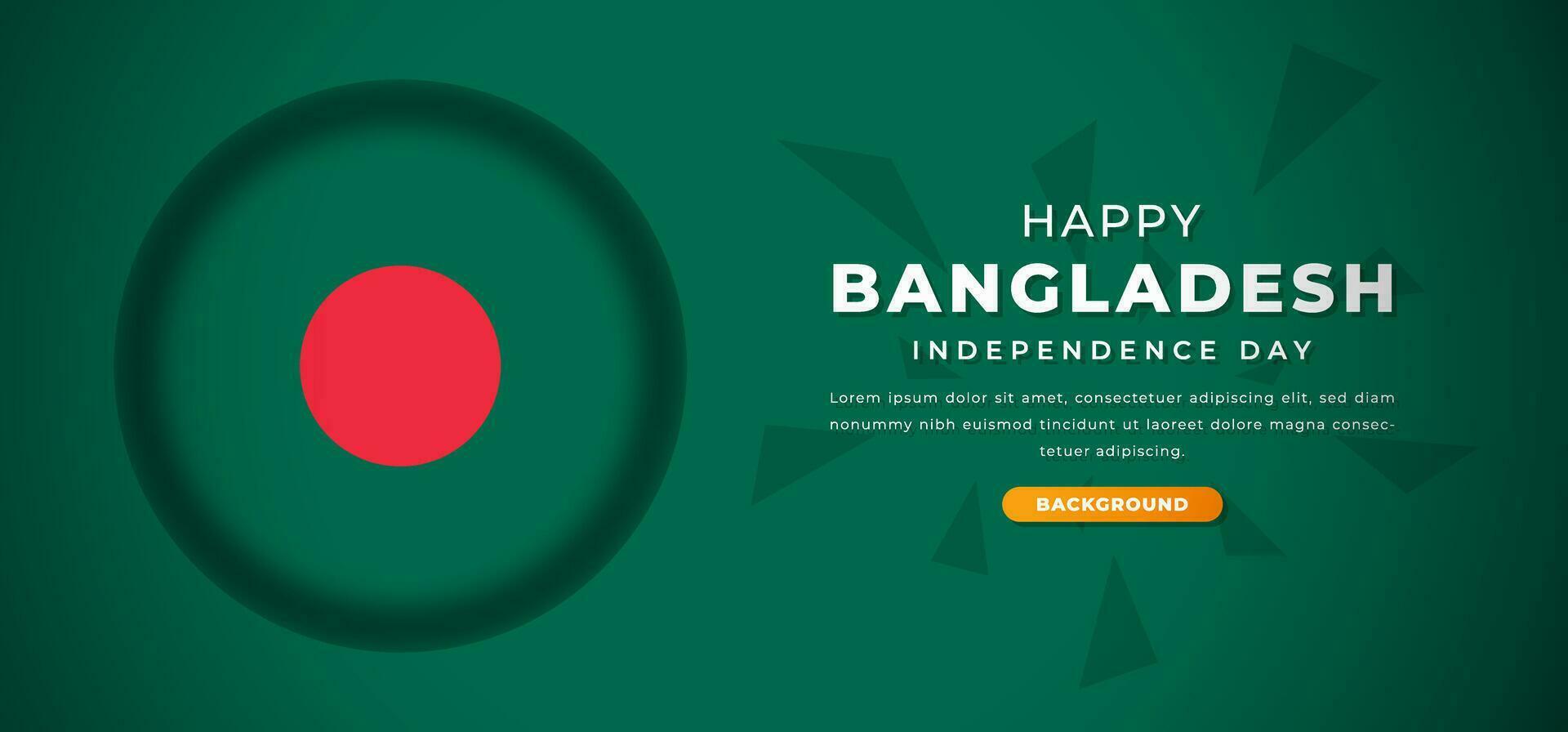 contento Bangladesh independencia día diseño papel cortar formas antecedentes ilustración para póster, bandera, publicidad, saludo tarjeta vector