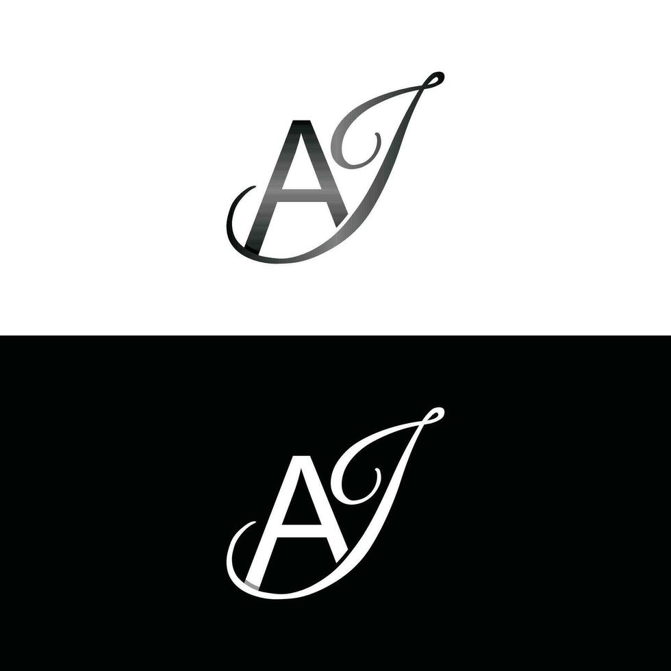 lujo letra aj logo diseño modelo inicial, logo monograma, logo empresa y icono negocio, adecuado para tu empresa vector