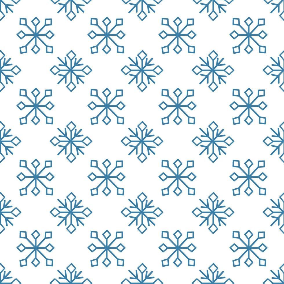 Simple Winter and Christmas seamless pattern with Snowflakes. Vector flat.