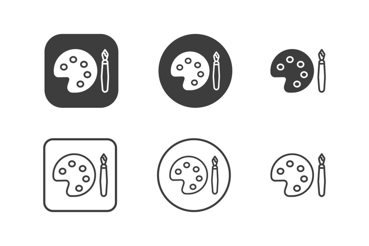 Paint tray icon design 6 variations. Isolated on white background. vector