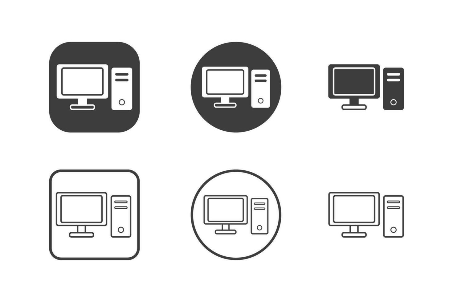 computadora icono diseño 6 6 variaciones. aislado en blanco antecedentes. vector