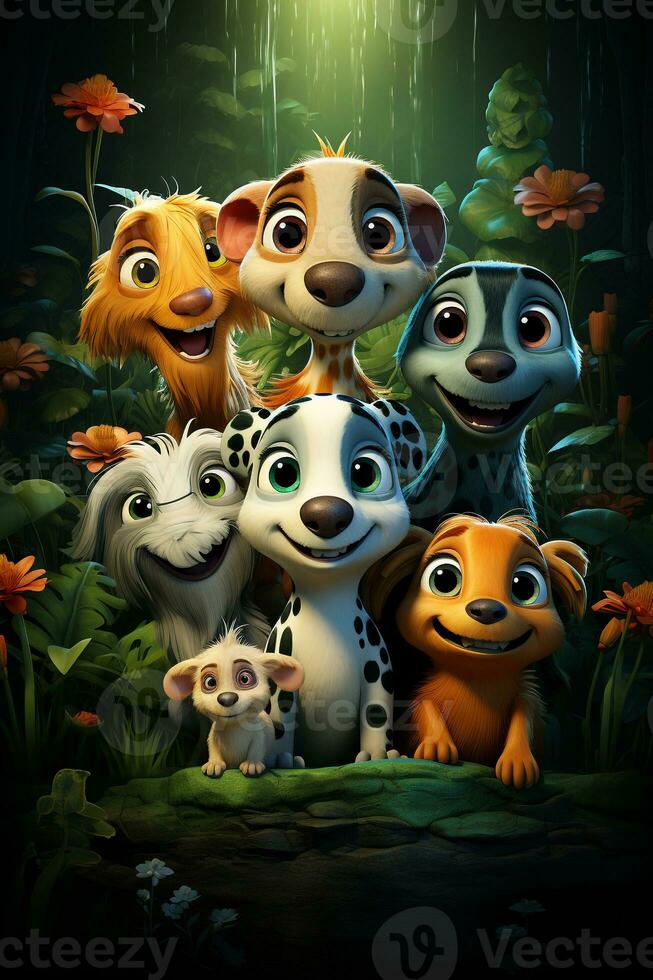 Animal cartoon poster photo