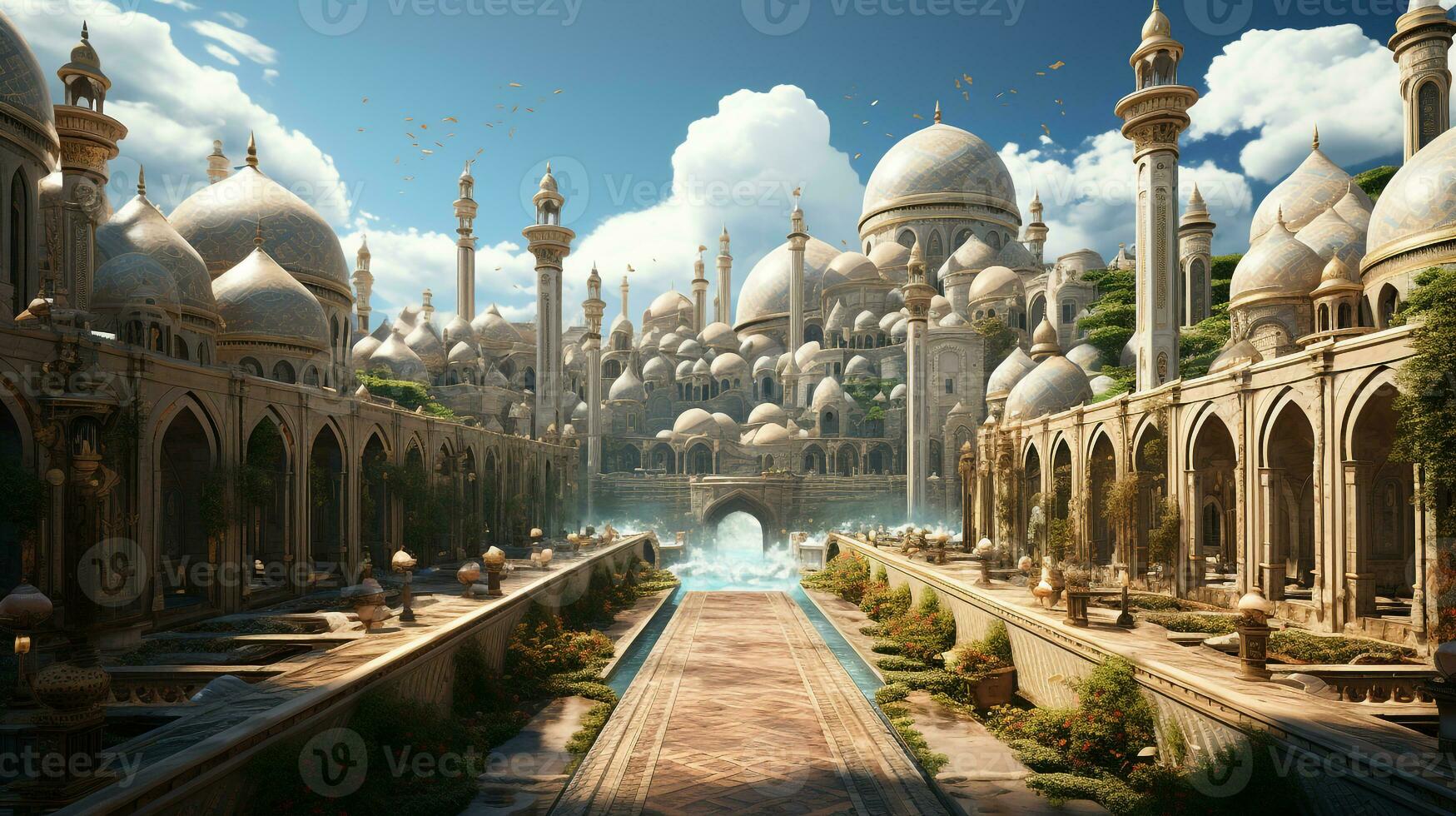 Ancient mosque background photo