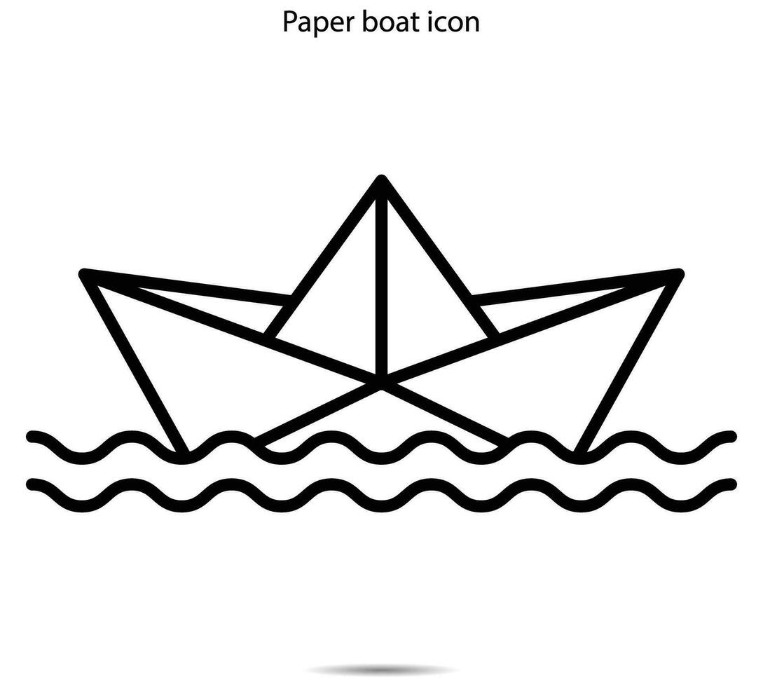 icono de barco de papel vector