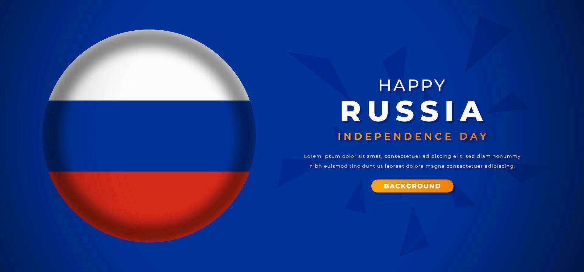 Happy Russia Independence Day Design Paper Cut Shapes Background Illustration for Poster, Banner, Advertising, Greeting Card vector