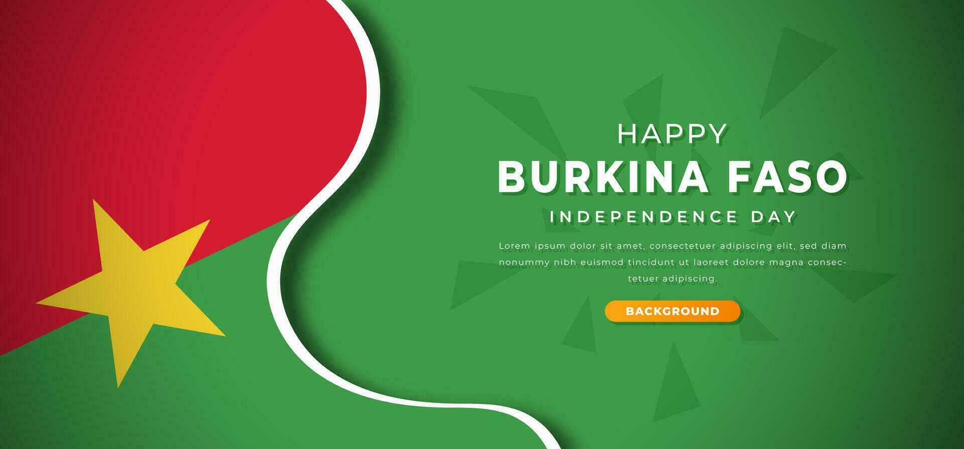 Happy Burkina Faso Independence Day Design Paper Cut Shapes Background Illustration for Poster, Banner, Advertising, Greeting Card vector