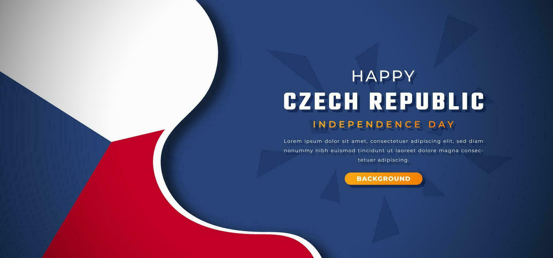 Happy Czech Republic Independence Day Design Paper Cut Shapes Background Illustration for Poster, Banner, Advertising, Greeting Card vector