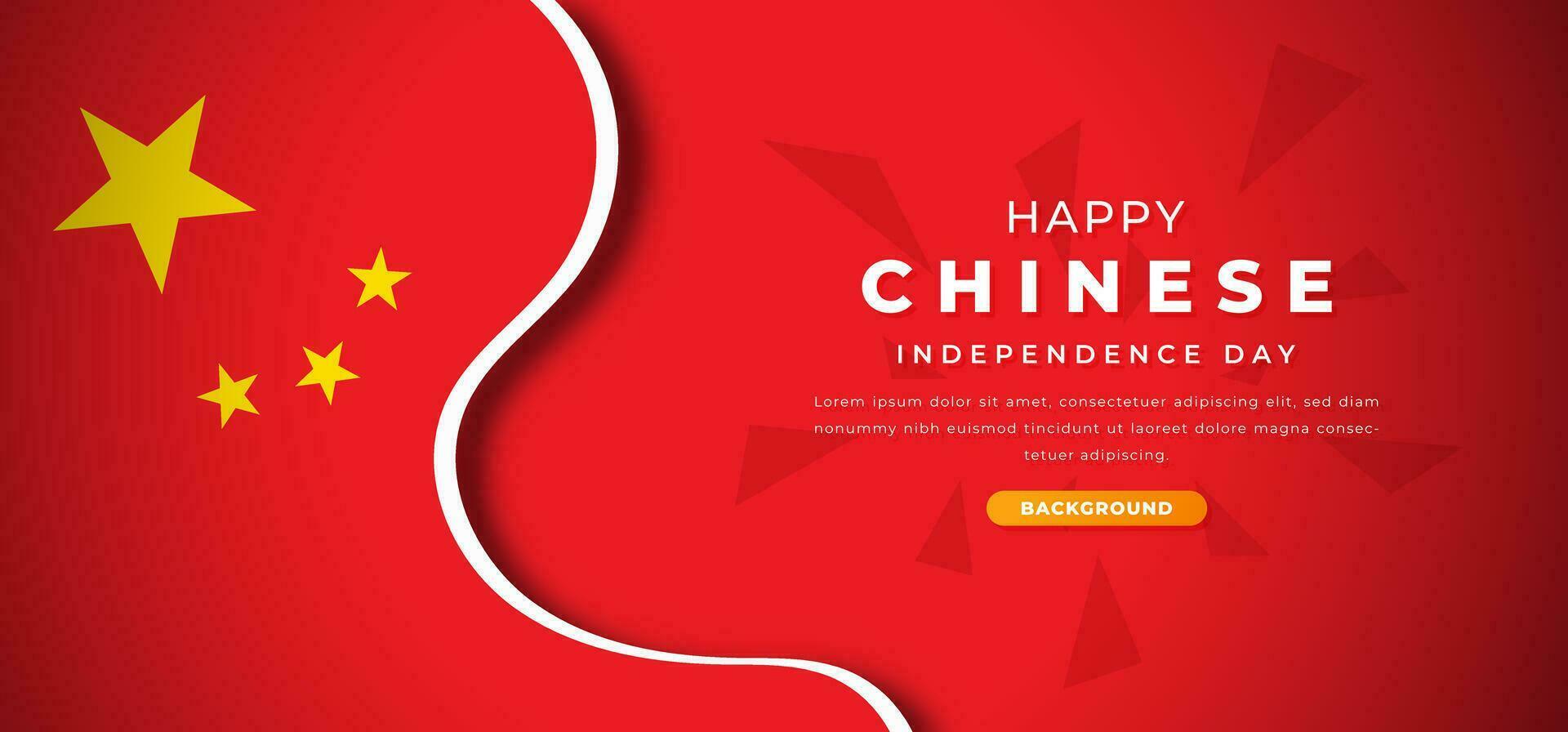 Happy Chinese Independence Day Design Paper Cut Shapes Background Illustration for Poster, Banner, Advertising, Greeting Card vector
