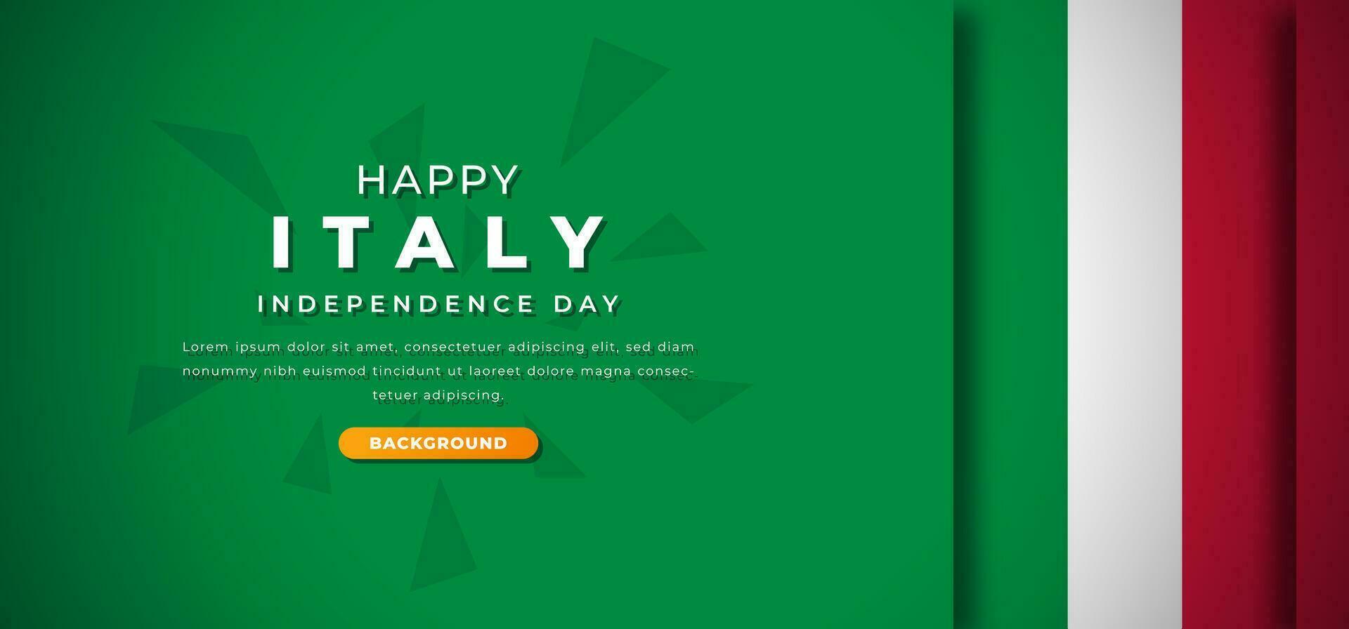 Happy Italy Independence Day Design Paper Cut Shapes Background Illustration for Poster, Banner, Advertising, Greeting Card vector