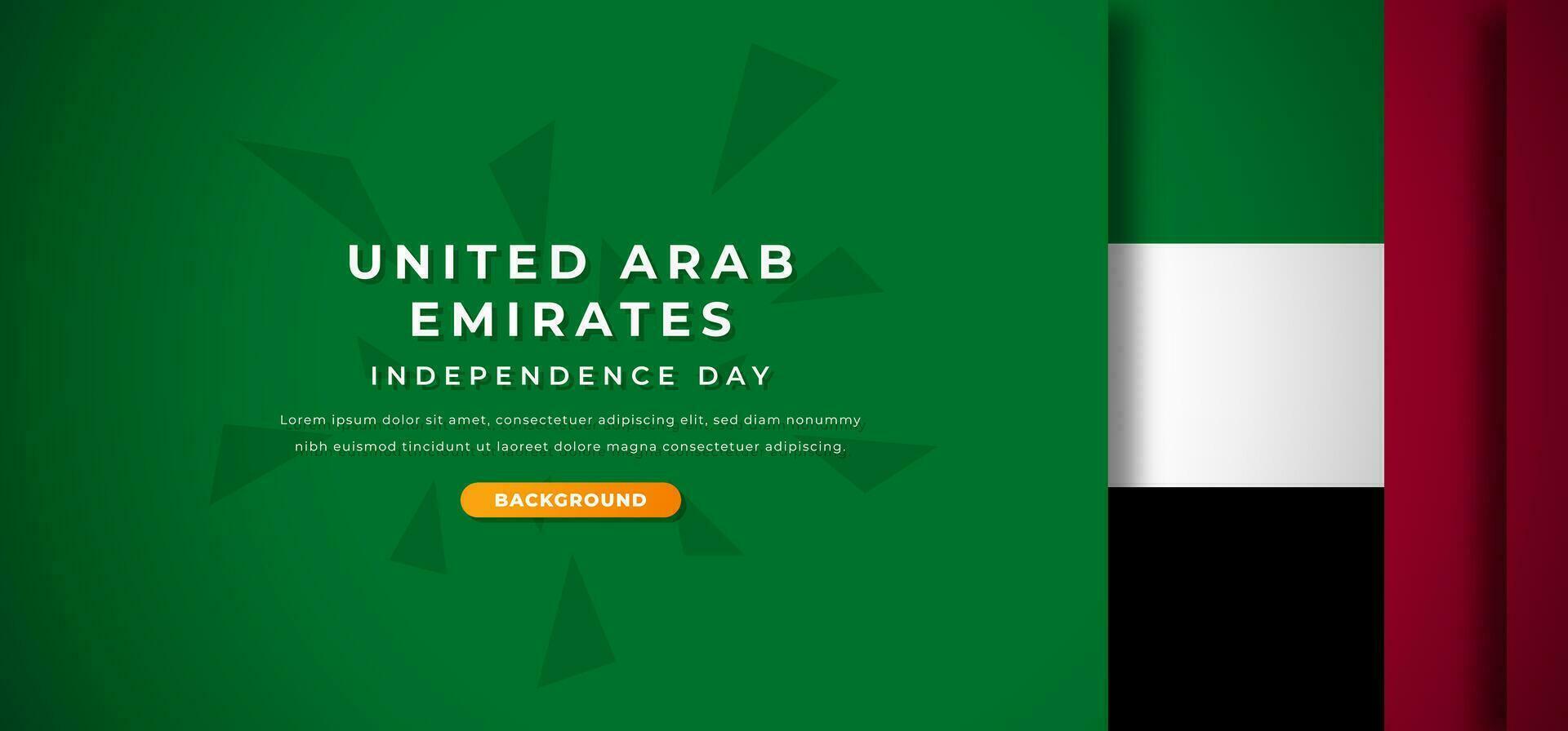 Happy United Arab Emirates Independence Day Design Paper Cut Shapes Background Illustration for Poster, Banner, Advertising, Greeting Card vector