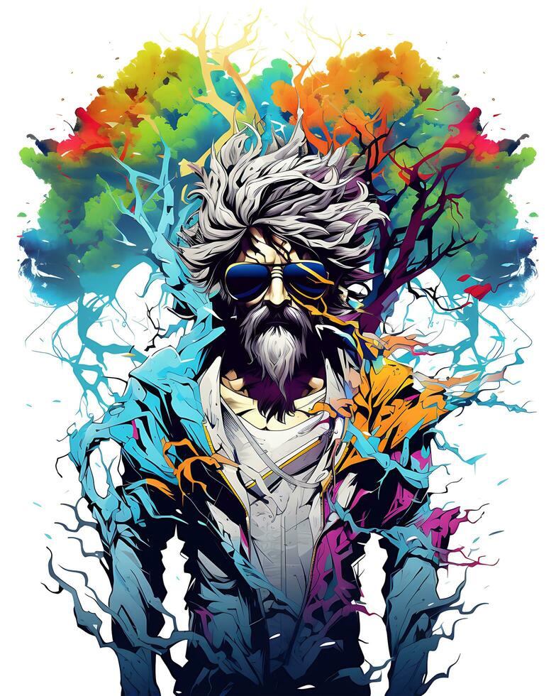 A scene of colorful Action trees designed by a Crazy Man photo
