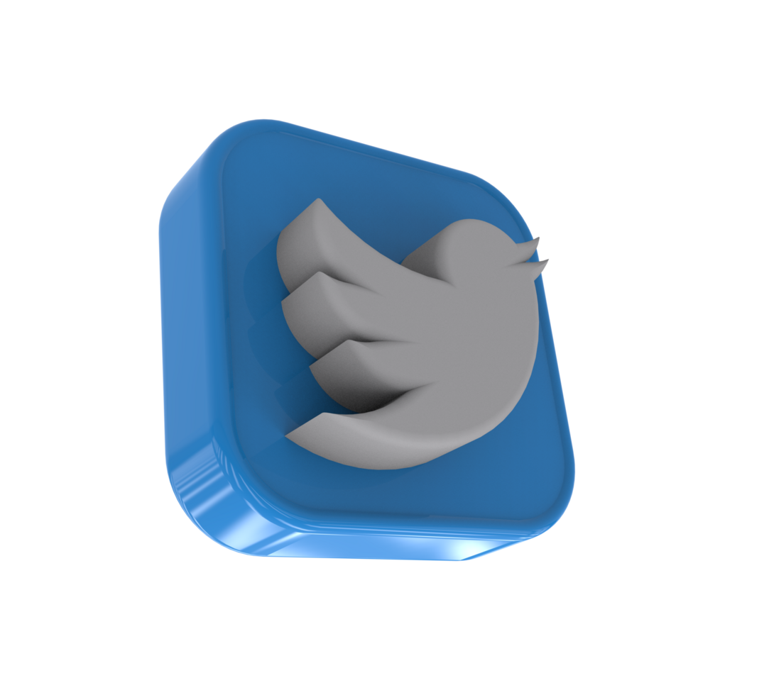 Social media icons 3d with facebook, instagram, twitter, tiktok, youtube logos png