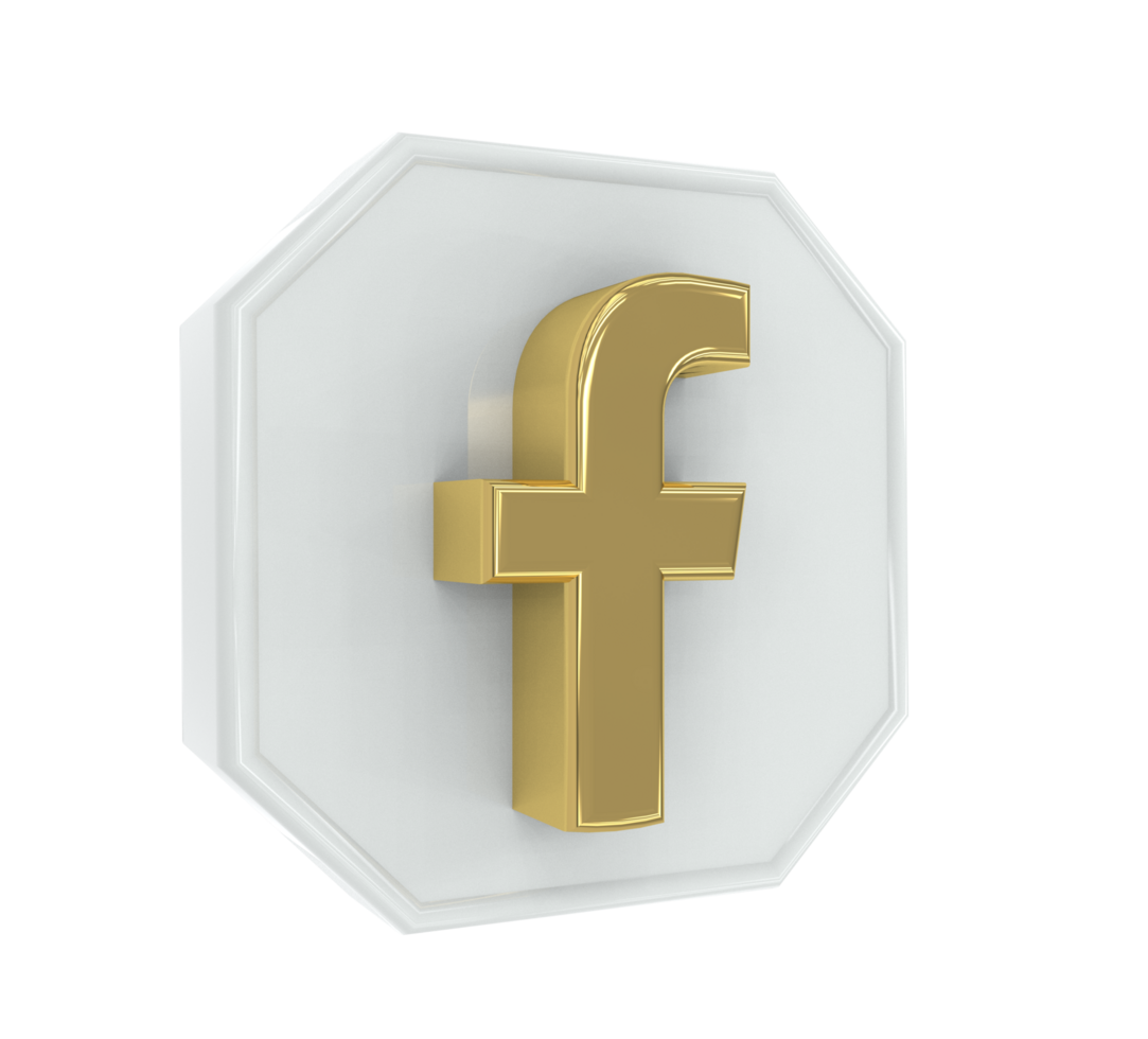 Sozial Medien Symbole Gold mit Facebook, instagram, zwitschern, Tick Tack, Youtube Logos png