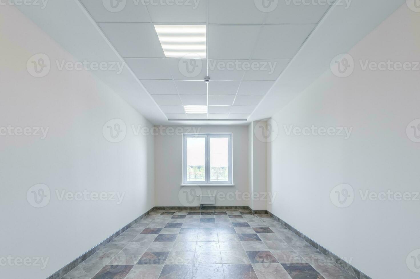 empty white room with repair and without furniture. photo