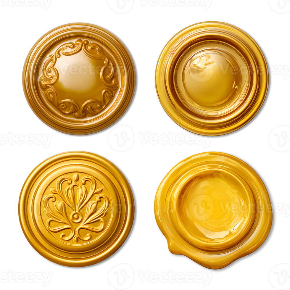 Gold wax seal png