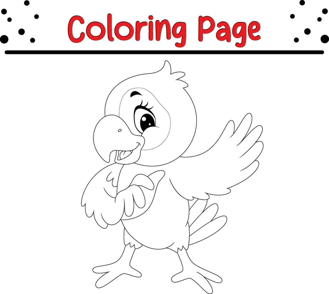 bird coloring page for kids. vector