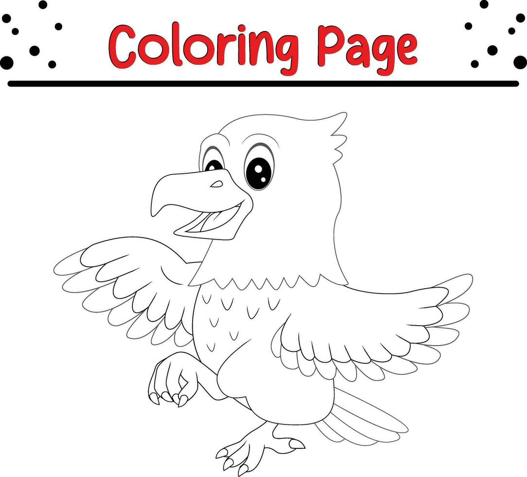 bird coloring page for kids. vector