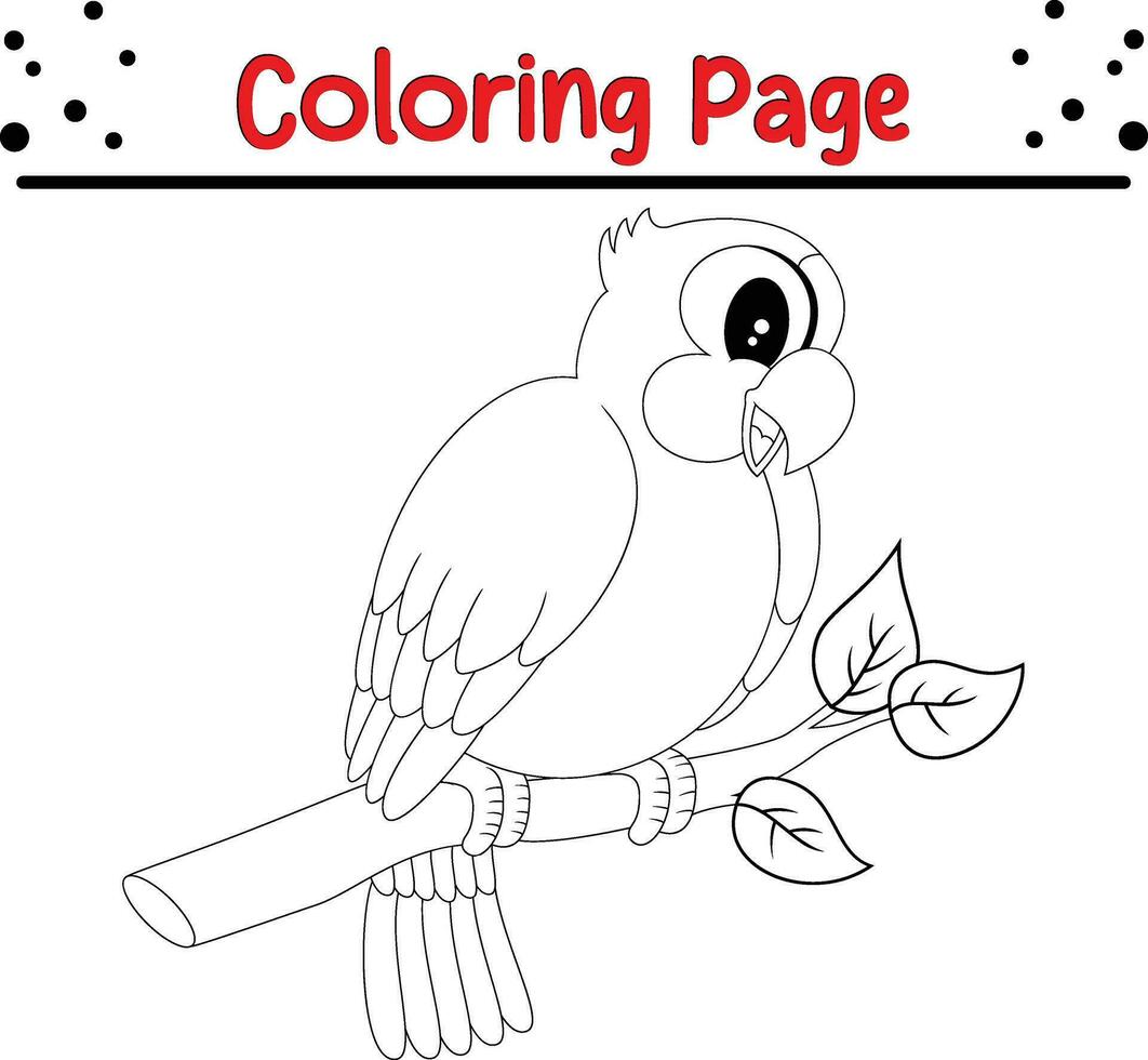 bird coloring page for kids. vector