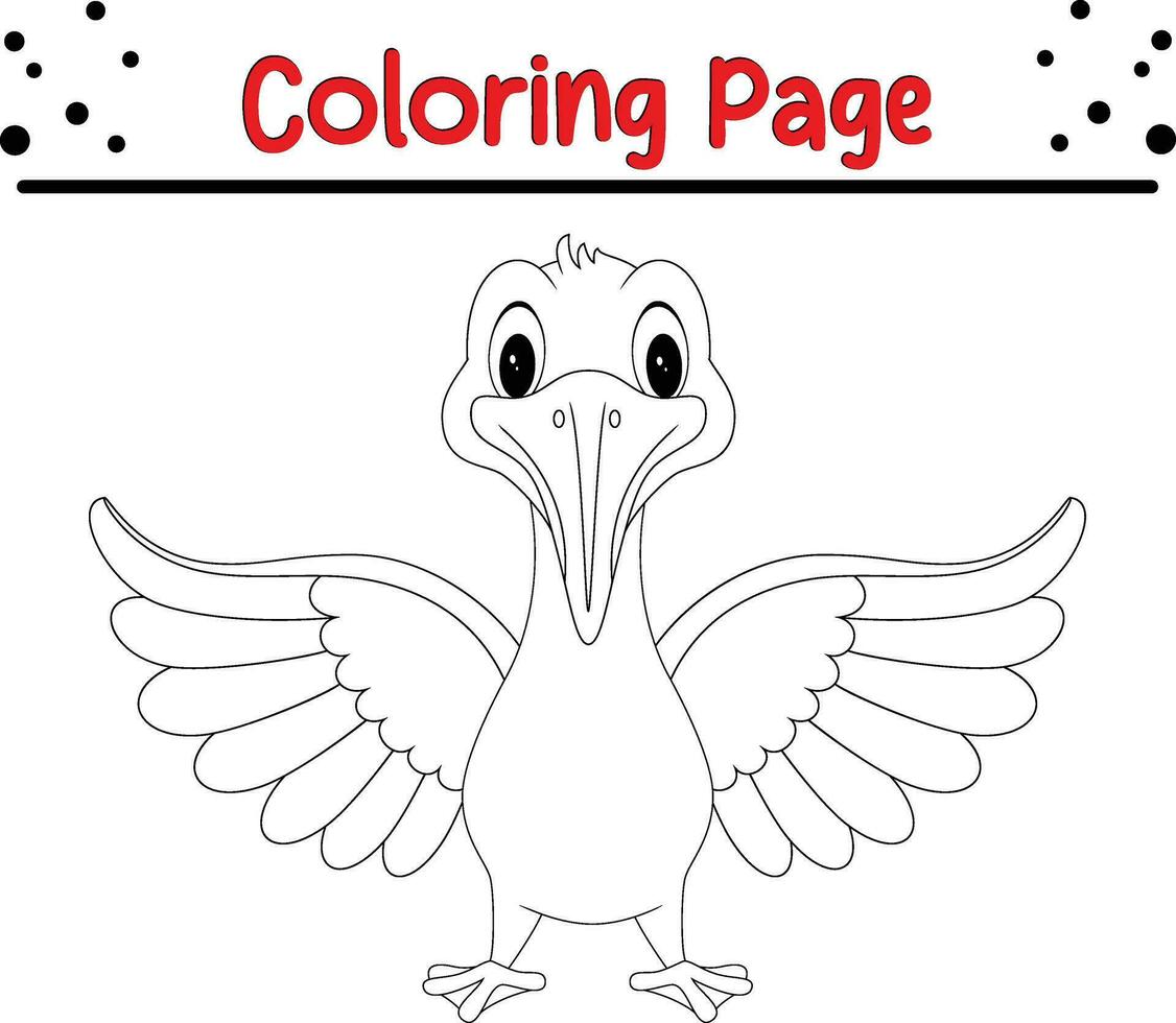 bird coloring page for kids. vector