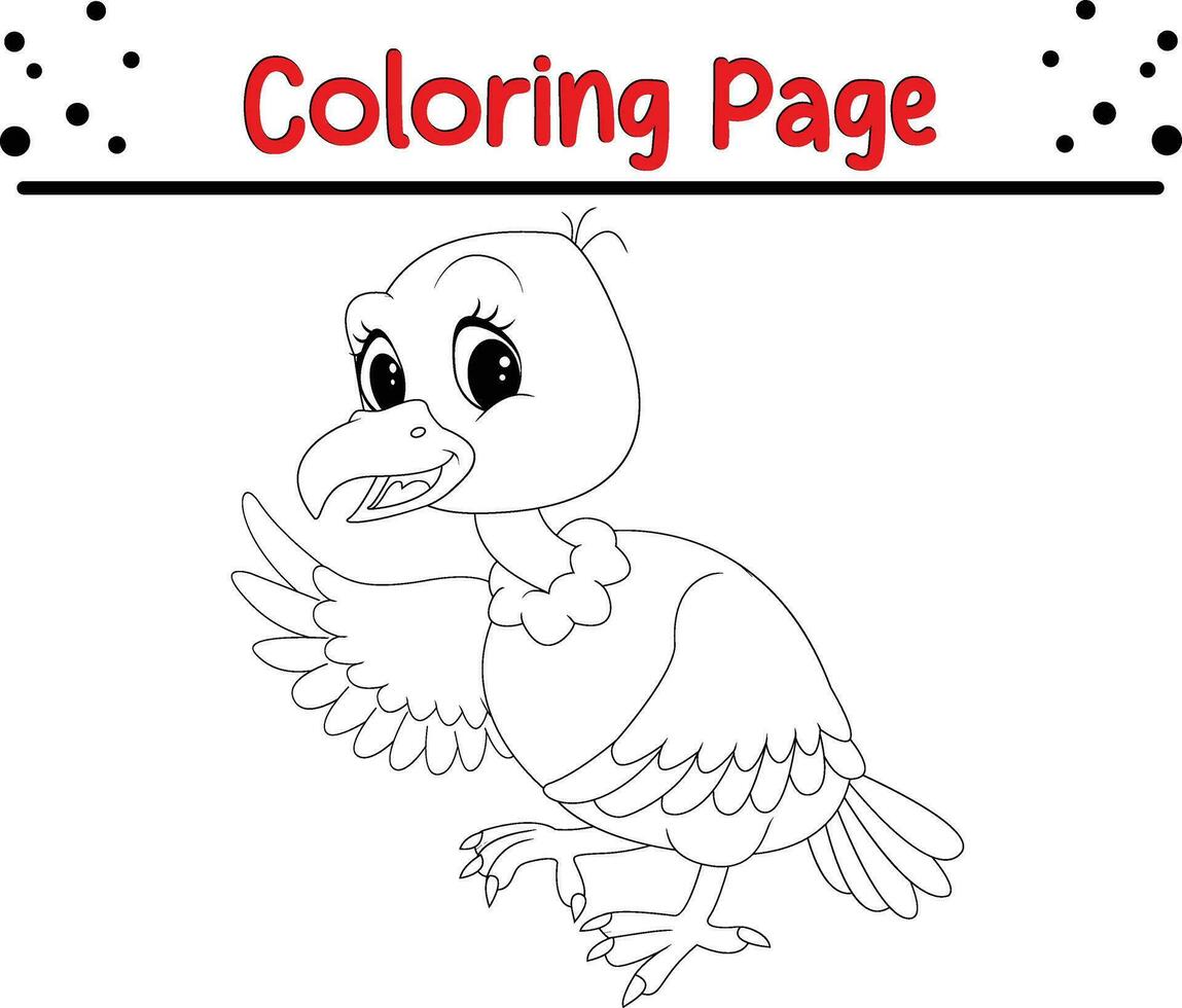 bird coloring page for kids. vector