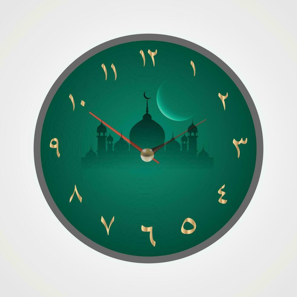Islamic Influence in Wall Clock Designs vector
