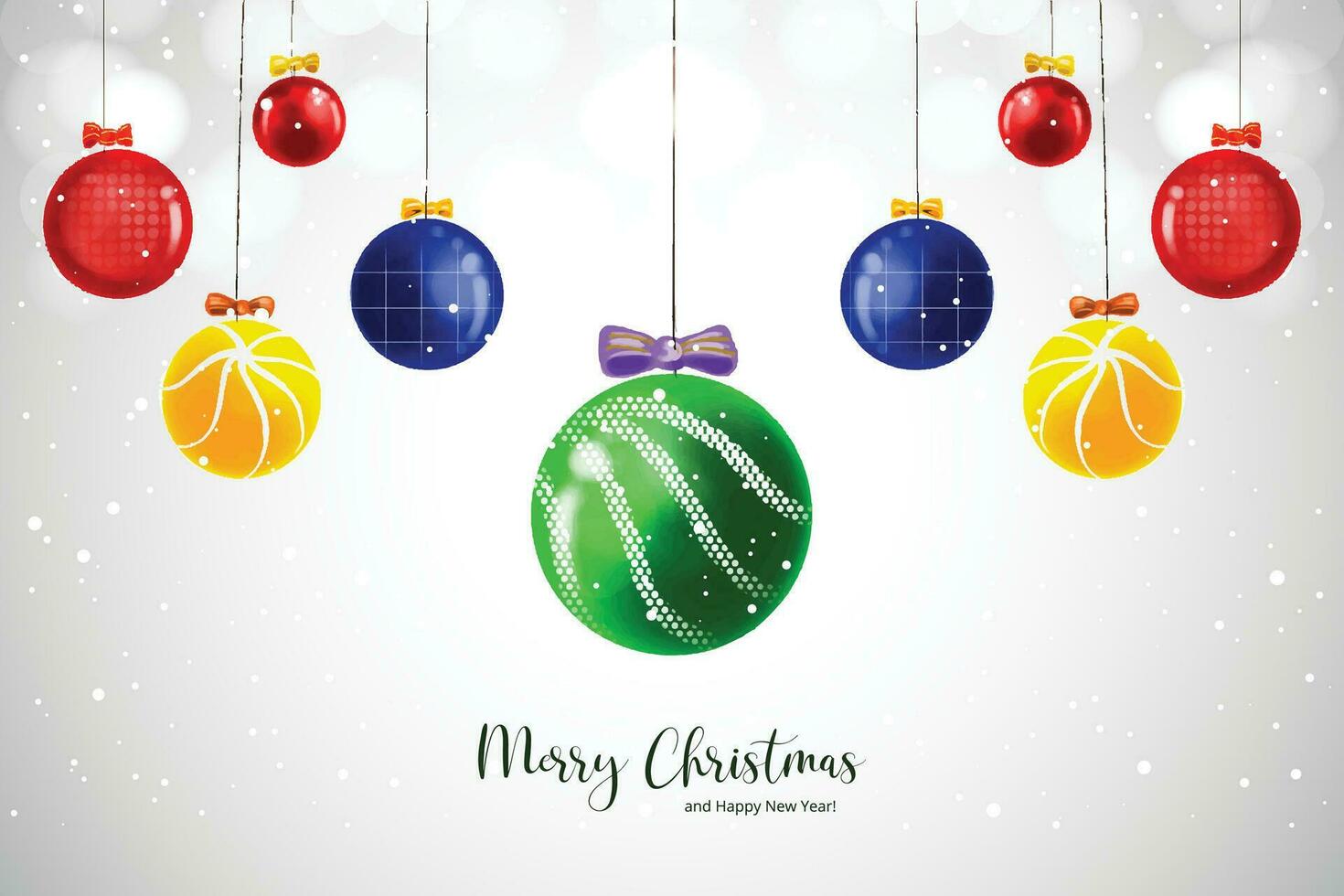 Decorative christmas shiny balls holiday card background vector
