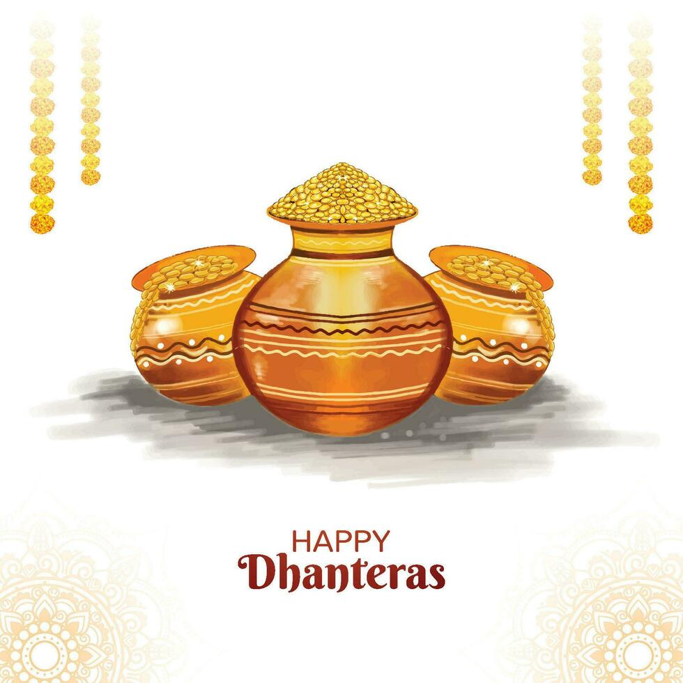 Indian religious festival subh dhanteras background vector