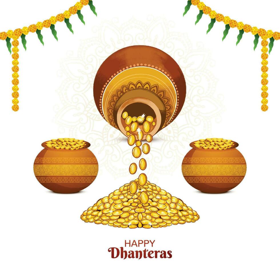 Indian religious festival subh dhanteras background vector