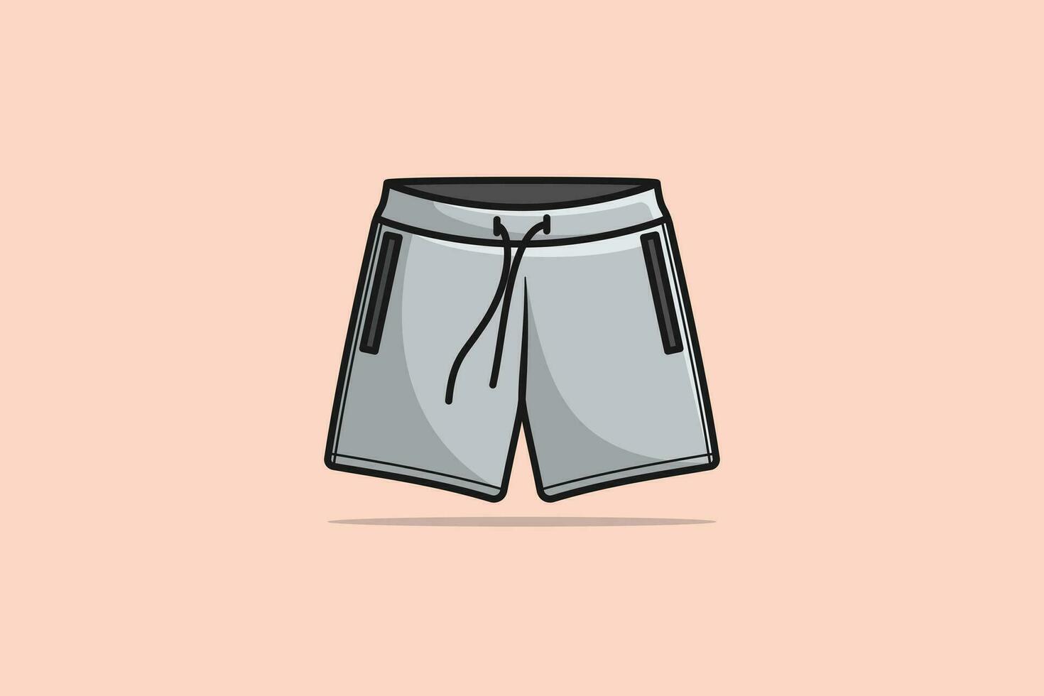 Men Active Shorts With Compression Leggings Inner Tight Shorts vector illustration. Fashion objects icon concept. Boys swimming short knicker vector design with shadow.