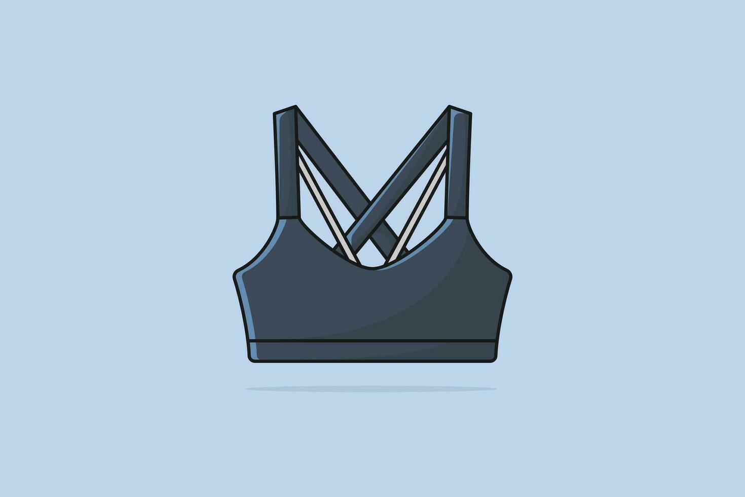 Vibrant Asymmetric Gym Bra For Women vector illustration. Sports and fashion objects icon concept. Sports and gym bra for women and girls Wear vector design with shadow.