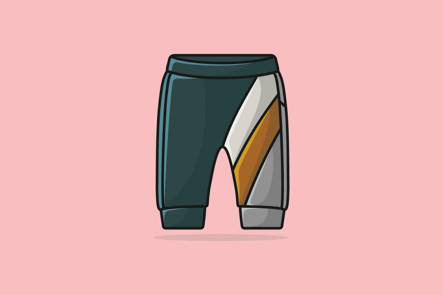 gimnasio vestir causal corto calzoncillo vector ilustración. Deportes y Moda objetos icono concepto. Niños cómodo pantalones cortos calzoncillo vector diseño con sombra.